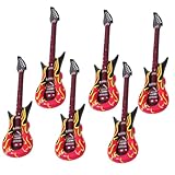 CHICAMPERA 6 Stück Teiliges Aufblasbares Gitarren Langlebigem PVC Wiederverwendbare Partydekoration für Kindergeburtstag Bunte Musikinstrumente Lustiges für Mädchen und Jungen