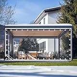 Strapazierfähige wasserdichte Abdeckplane, 420 g/m², anpassbar, 10 x 10 m, transparente Plane mit Ösen, perfekt für den Außenbereich im Garten, Pavillon, Camping, inklusive Seilen und Kabelbindern