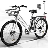 HITWAY E-Bike 26 Zoll City Elektrofahrrad mit 36V 8,4Ah Herausnehmbarer Lithium-Akku, Pedelec, 3 Gänge, max. 25 km/h, Reichweite 35-70 km, für Damen Herren