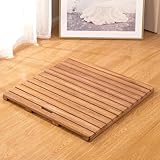 Rutschfeste Bambus-Badematte – Holzgitter Duschmatte mit Griff-Design und rutschfesten Füßen (110 x 45 cm) für sichere, stilvolle Badezimmer-Dekoration