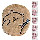 Sghtil Wiederaufladbare Handwärmer, mit 5 austauschbaren Füllpackungen, Capibara-Design, tragbarer Handwärmer, für Camping, Winter, kaltes Wetter, Männer, Frauen, Weihnachten