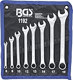 BGS 1192 | Maul-Ringschlüssel-Satz | 8-tlg. | SW 6 - 19 mm | inkl. Tetron-Rolltasche | Gabelringschlüssel