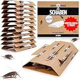 Super Ninja Schabenfalle – 12 Stück Kakerlakenfallen für Innenräume, Schaben Bekämpfung, Ungiftige Ungezieferfallen mit Lockstoff, Sicher für Zuhause, Garage & Keller