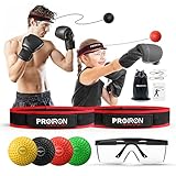 PROIRON Boxen Reflexball - Verbessern Sie die Reaktionsgeschwindigkeit und die Hand-Augen-Koordination, Reflex boxball Stirnband mit Schutzbrille für Kinder und Anfänger Heim Boxen Sports