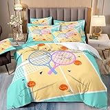 Bettdecke 155x220 Lila Orange Blau Duvet Mikrofaser Bettdecken Atmungsaktiv Bettbezug Langlebig Steppdecke Pflegeleicht Steppdecke 155x220 mit Reißverschluss Bett Decke+2 Kissenbezug 80x80