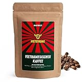 Vietnamesischer Kaffee - 100% Robusta Kaffeebohnen - traditionell geröstet in Berlin ✺ Single Origin ノ Trommelröstung ノ säurearm, schokoladig-nussig ノ für Espresso und Vollautomat - ganze Bohne 200g