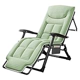 XNKLPY Liegestuhl Klappbar Leicht Mit Verstellbarer RüCkenlehne Ergonomisches Extra Groß Gartenliege Bis Zu 200 Kg Belastbar FüR Balkon Garten Strand Terrasse Green A