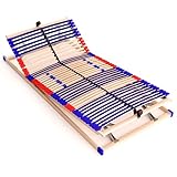 Stabiler Lattenrost 100% BUCHE - Kopf- und Fußteil verstellbar - SCHULTERFRÄSUNG, 7 Zonen, 42 Federleisten, Härteregulierung, Mittelgurt - Vario Plus Sleep Best 42® unmontiert (80x200cm)