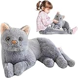 Rmeet Katze Kuscheltier 30 cm Realistischen Katze Plüschtier Stofftier Kawaii Flauschiges Plüschtier Weiche Plüsch Katze Stofftierpuppe Süßes Katze Spielzeug Geschenk Für Kinder