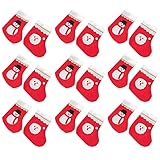 TOYANDONA Weihnachtsstrumpf Mini Geschenktüte Kamin Nikolaussocken Nikolausstiefel Weihnachten Strumpf Beutel Hängende Strümpfe Weihnachtssocke zum Befüllen Aufhängen für Weihnachtsdeko 24 Stück