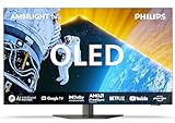 Philips Ambilight 48OLED809 4K OLED Smart TV - 48-Zoll Display mit P5 AI Perfect Picture, Ultra HD Google TV, Dolby Vision und Dolby Atmos Sound - Funktioniert mit Alexa und Google Sprachassistent