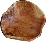 MIATTCLD Obstschale aus Natur Holz, Natur Holzschale SalatSchüssel, Handgemachte Dekoschale Unregelmäßige Kreative Obst Servierschüssel Dekoschale für Obst Salate Snack Schlüssel Dekor (20—24cm)