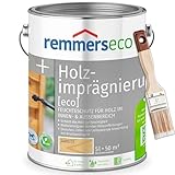 RemmersSet Holzimprägnierung [eco] – Holzschutz Imprägnierung & Grundierung für Innen- & Außenholz, Vorbehandlung für Lasuren & Farben + Hardy Pinsel – Bandloo Set (Farblos, 5 L)