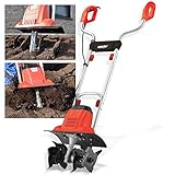 HECHT Gartenfräse Bodenhacke für einen schönen Garten – Perfekt zum auflockern und umgraben Ihrer Erde – Mit 36,5 cm Arbeitsbreite und leistungsstarken 1000 Watt Motor (Rot)