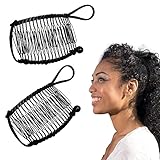 2 Stück Vintage-Bananen-Haarspange Bananen-Haarspange Stretch-Haarschmuck Damen-Haarspangen für dünnes Haar natürliches lockiges Haar Hochzeit Party Rituale Geburtstag Bankett