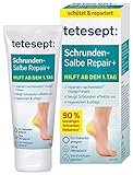 tetesept Schrunden-Salbe Repair+ – Fußcreme mit Hydro-Lipid Komplex, Dexpanthenol + Sheabutter – Fußsalbe zur effektiven Reduktion rissiger Haut – 1 x 60 ml