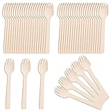 Holzgabeln,200pcs Einweggabeln,10.5cm Einweg Kuchengabeln, Umweltfreundlich, Biologisch Abbaubar,Kompostierbar,Holzgabel für Partys, Kindergeburtstag, Grillabende, Picknicks, Camping, Hochzeits