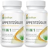 Natürlicher Appetitzügler, Ballaststoff Glucomannan aus der Konjakwurzel, 11 IN 1 Hochwirksame Formel - Täglich 3 Tabletten - Hochdosiert, Für weibliche Erwachsene (90 Tabletten) (Pack of 2)