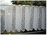 heimtexland ® Scheibengardine Ranke Weiß Höhe HxB 52x150 Panneau Gardine Romantic Chic Ökotex Typ265