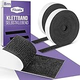 Filzada® 8 Meter Klettband Selbstklebend EXTRA STARK Schwarz - 20 mm breiter Klettverschluss Selbstklebend - Klettklebeband - innen & außen