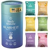 Body Restore Shower Steamers Aromatherapy 6 Pack - Relaxation Birthday Gifts for Women and Men, Travel Essentials, Stress Relief and Self Care - Clarity
