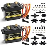 Miuzei Servo Digital Servomotor-Metall Kupfer Getriebe für Arduino 1/8 1/10 1/12 Auto Car Boot Flugzeug Roboter Arm 15kg 5V Standart Servo Micro Modellbau mit Horn und Cable