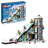 LEGO City Wintersportpark, Set mit Wintersportgeschäft, Café und einem funktionierenden Lift für Skifahrer, Spielzeug mit 8 Minifiguren und Einer Eulenfigur, Bauen mit Modulen, 2023 Geschenk 60366