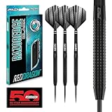 RED DRAGON Razor Edge Black Dartpfeile Tungsten Profi Steel Darts mit Flights und Schäfte (24, Gramm)