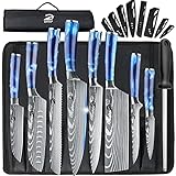 Dfito Küchenmesser Set mit Rolltasche, 8-teiliges professionelles Messerset, High Carbon Edelstahl Küchenchef Messerset, Extrem Scharf Profi Kochmesser Set