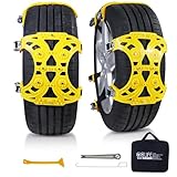 CCLIFE Schneeketten 6 Stück Universal Reifenketten für Reifenbreite 175-275 mm für meisten PKW LKW SUV