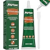 Nayrmaer Textilkleber Waschmaschinenfest, 60ml Stoffkleber Textilkleber, Textilkleber Extra Stark, Stoffkleber Permanent, Textilkleber für Stoffe, Polster, Bekleidung und Filz (FGN2)