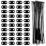 40 Set Sichtschutz Befestigung Set, inklusive Kabelbinder und Befestigung Montage Plättchen PVC Befestigungskit für Sichtschutzmatten Gartenzäune Blickschutz Terrasse Garten Balkon