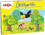 Haba 4170 - Obstgarten Spannendes Würfelspiel, mit 40 Früchten aus Holz und leicht verständlichen Spielregeln, beliebtes Brettspiel ab 3 Jahren