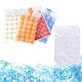 WOLMIK 20 Stück 480 Eiswürfelbeutel, selbstverschließende Eiswürfelbeutel für Gefrierschrank, Cocktail, Whiskey, gekühlte Getränke und Babynahrung