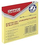 OFFICE PRODUCTS 14047611-06 Haftnotiz 76 x 76 mm, Pastellfarbe/kanariengelb