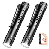 Flintronic LED Taschenlampe Mini, 2 Stück, 200 Lumens Pen Light, Wasserdicht Stift Licht für Camping/Wandern/Haushalt, 1*AAA-Batterien (Nicht Enthalten)