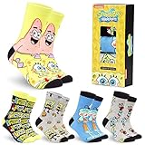 SPONGEBOB SQUAREPANTS Lustige Socken Herren, 5er Pack Swammkopf Bunte Socken Herren Set (Mehrfarbig, 40-45 EU)