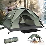 Zelt 2-3 Personen Campingzelt Pop Up - 40s Automatik Schnellaufbau 2/3 Mann Zelte Wasserdicht 3500mm & Winddicht, Doppelwand Kuppelzelt mit Regenschutz, Wurfzelt Zelt für Camping, Wandern & Trekking
