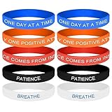 10 Stücke Inspirierende Silikon Armbänder Sprüchen Powerarmbänder Motivationsarmbänder Motivations Armband Positiven Sprüchen Armbänder Silikon Armband für Teens Damen Herren Perfektes Mitbringsel