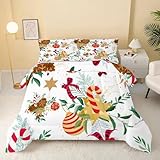 Syhi Qlty Bettdecke 135x200 4 Jahreszeiten,Dekoration Vierjahreszeiten Steppdecke Ganzjahresdecke Bettdecken - Weihnachten Bettdecke Ohne Bezug Waschbar mit 2 Kissenbezug 80x80cm BuntDF207