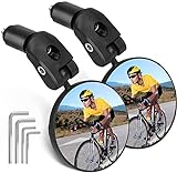 Flintronic 2 Stück 360° Fahrradspiegel, Universal Sicherer Rückspiegel für 17.4mm-22mm, Robust, Einschraubspiegel, Fahrradlenker Spiegel für Fahrrad,Mountainbike, Rennräder