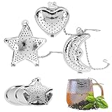 3 Teesieb für losen Tee, Edelstahl, loser Tee-Ei mit verlängerter Kette, Teefilter für losen Tee, tolles Geschenk für Teeliebhaber,Fine Mesh Tea Sieb Ideal für alle Teesorten Schwarztee Saft