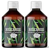 HEBESO® NEEMSIS Bio Neemöl mit natürlichem Emulgator - Gebrauchsfertig - Kaltgepresst. 100% natürlich. Sicher für die Umwelt. (2x250ml)