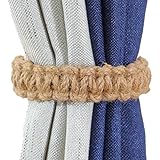 Geflochtene Raffhalter für Vorhänge, dekorative Raffhalter, Bauernhof-Vorhangschleifen, verstellbare Raffhalter, handgewebt