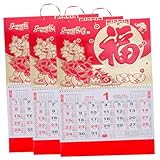 Gogogmee 3 Stück Jahr Des Hasen Kalenders Papier Kalender Zum Aufhängen Chinesischer Kalender Hasen Jahreskalender Einzigartiger Kalender 2023 Wandkalender Heimdekorationskalender