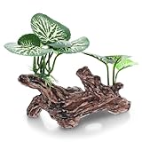 Wanmu Aquarium Deko Höhle, Aquarium Zubehoer Pflanzen Künstliche Garnelen Versteck, Klein Aquariumpflanzen Terrarium Baumstamm für Kleine Fisch Verstecken Plastikpflanzen Garten Hause Büro Deko