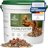 wildtier liebe Eichhörnchenfutter 1kg für Eichhörnchen & Streifenhörnchen I Ganzjahres-Futter Eichhörnchen, Streifenhörnchen Futter