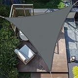 SUNNY GUARD Sonnensegel Wasserdicht 3.6x3.6x3.6m Dreieckig Sonnenschutz Wetterschutz Segel Baldachin UV Schutz für Balkon Terrasse Garten, Grau Anthrazit