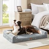 MIEUX PET Orthopädisches Hundebett für große Hunde mittelgroße hundesofa Waschbar Flauschig,Grau,XL