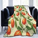 Mexpekil Goji-Beeren-Fleecedecke, 203 x 152 cm, Anti-Pilling, gemütlicher Flanell-Überwurf für Sofa, Bett, Couch, Picknick, Reisen, maschinenwaschbar